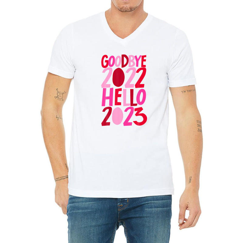 Goodbye 2022 Hello 2023 Happy New Year Pyjama Funny V-neck Tee | Artistshot