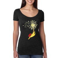 Dandelion Seeds Ladybug For Gardener Herbalist Women's Triblend Scoop T-shirt | Artistshot