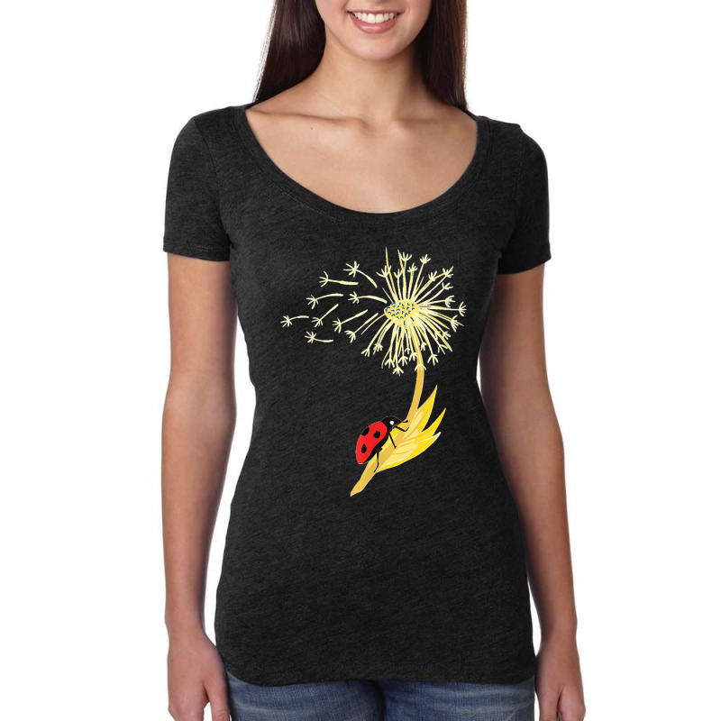 Dandelion Seeds Ladybug For Gardener Herbalist Women's Triblend Scoop T-shirt by JilmarM.Perez | Artistshot