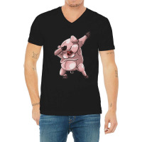 Cool Dabbing Pig Funny Hip Hop Boar Dancing Hog Pet Gift Premium V-neck Tee | Artistshot