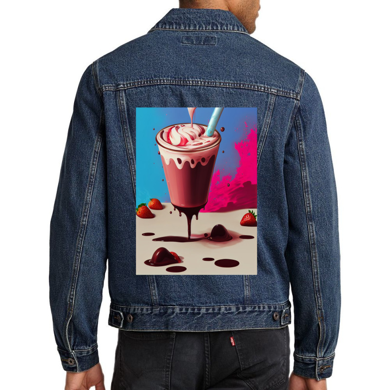 Strawberry Milkshake Men Denim Jacket by AllenSCrowley | Artistshot