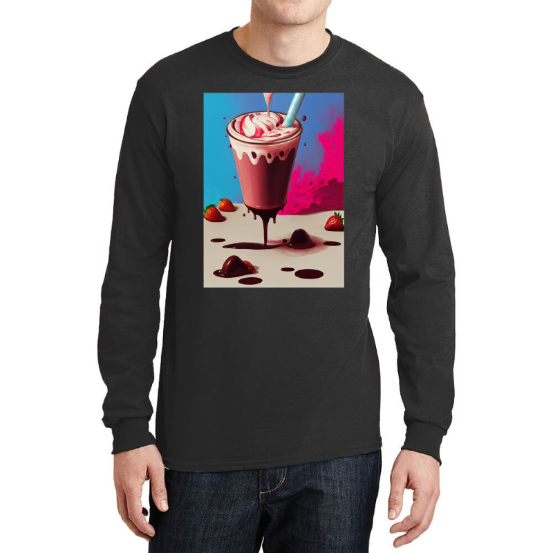 Strawberry Milkshake Long Sleeve Shirts by AllenSCrowley | Artistshot