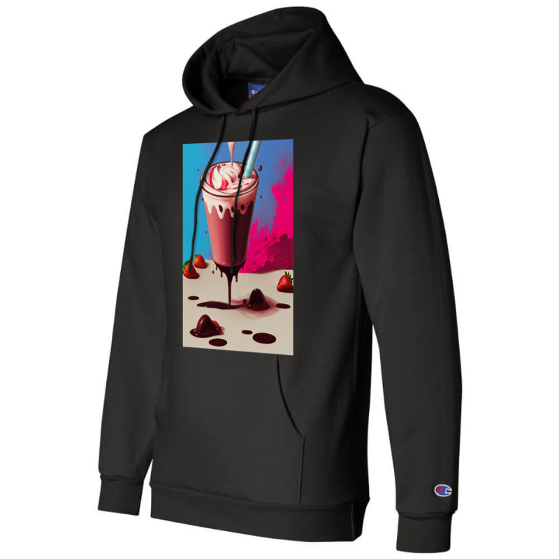 Strawberry Milkshake Champion Hoodie by AllenSCrowley | Artistshot