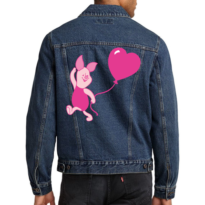 Piglet With Heart Men Denim Jacket by creaker | Artistshot