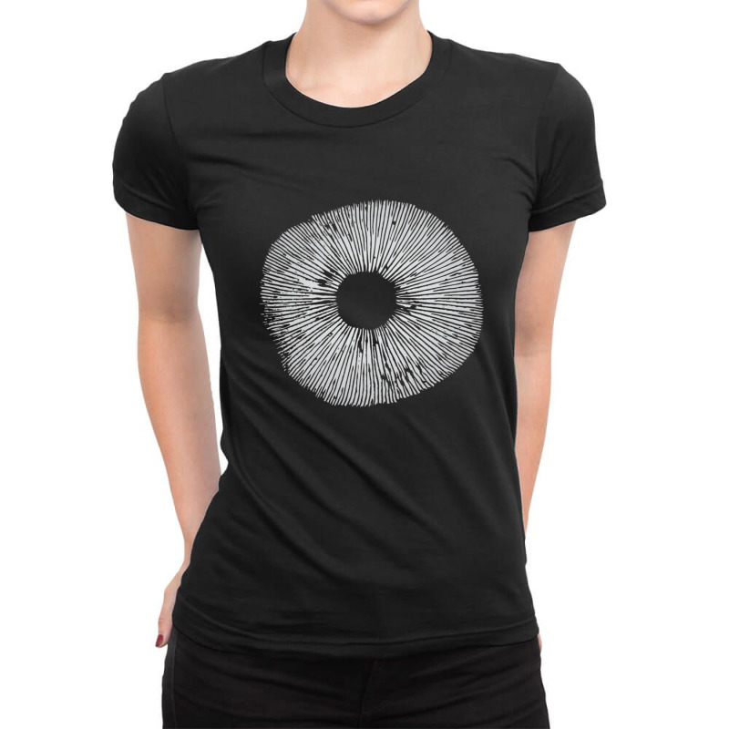 Mycology Mushroom Spore Print Art Ladies Fitted T-Shirt by JeremyMychalHoffman | Artistshot