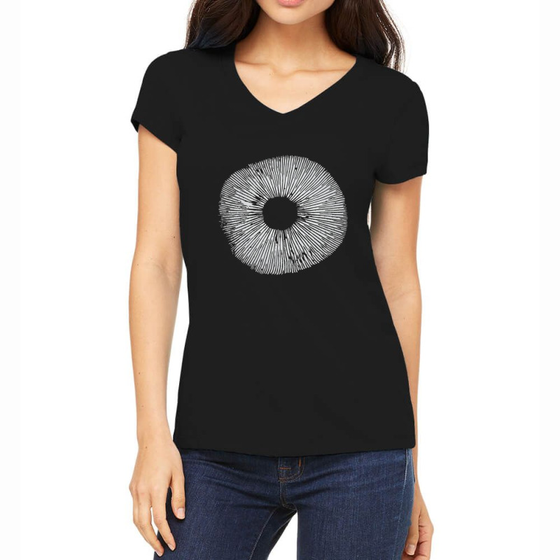 Mycology Mushroom Spore Print Art Women's V-Neck T-Shirt by JeremyMychalHoffman | Artistshot