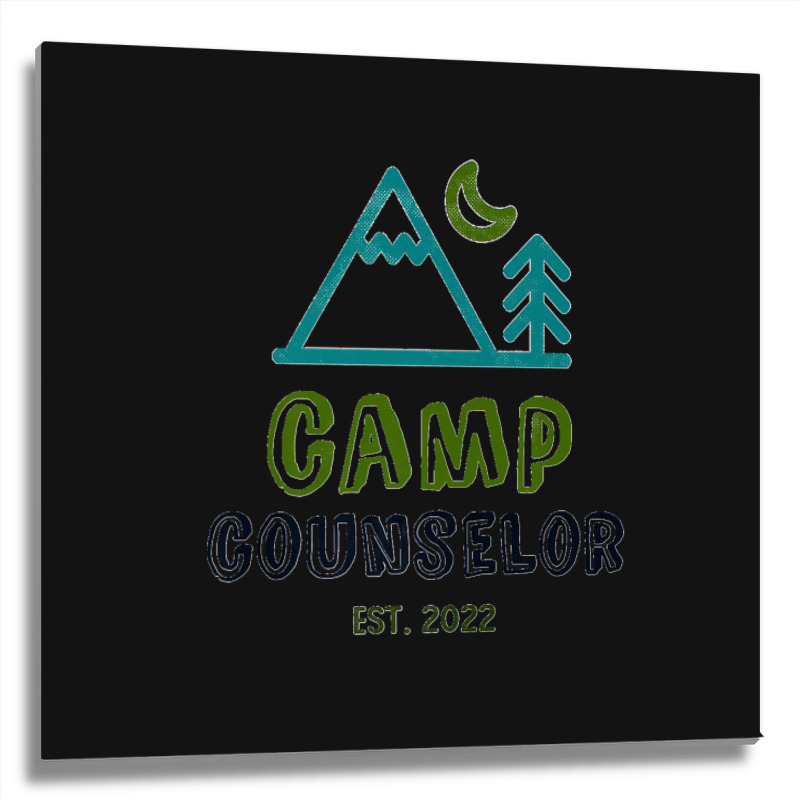 Camp Counselor 2022 Summer Teacher Instructor Coach Crew Premium Metal Print Square | Artistshot