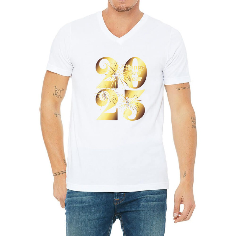 New Year's Eve Fireworks Nye Celebration Happy New Year 2023 V-neck Tee | Artistshot