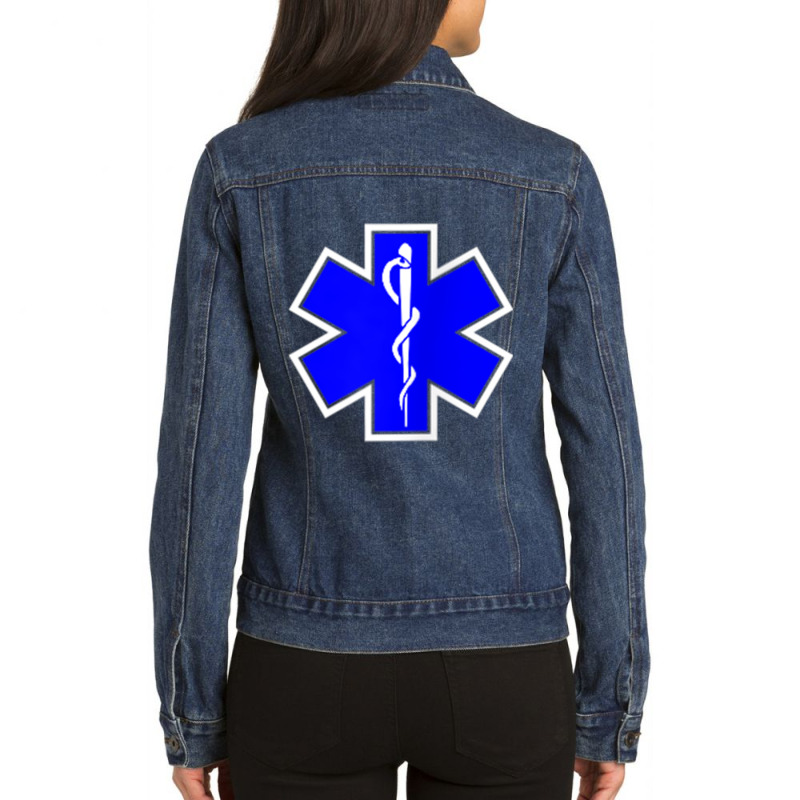 Small Caduceus Symbol Of Medicine Doctor Medical Staff Medic Ladies Denim Jacket by MellieGuilbeault | Artistshot