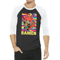 Red Panda Ramen Noodle Japan Cuisine Japanese Asian Food 3/4 Sleeve Shirt | Artistshot