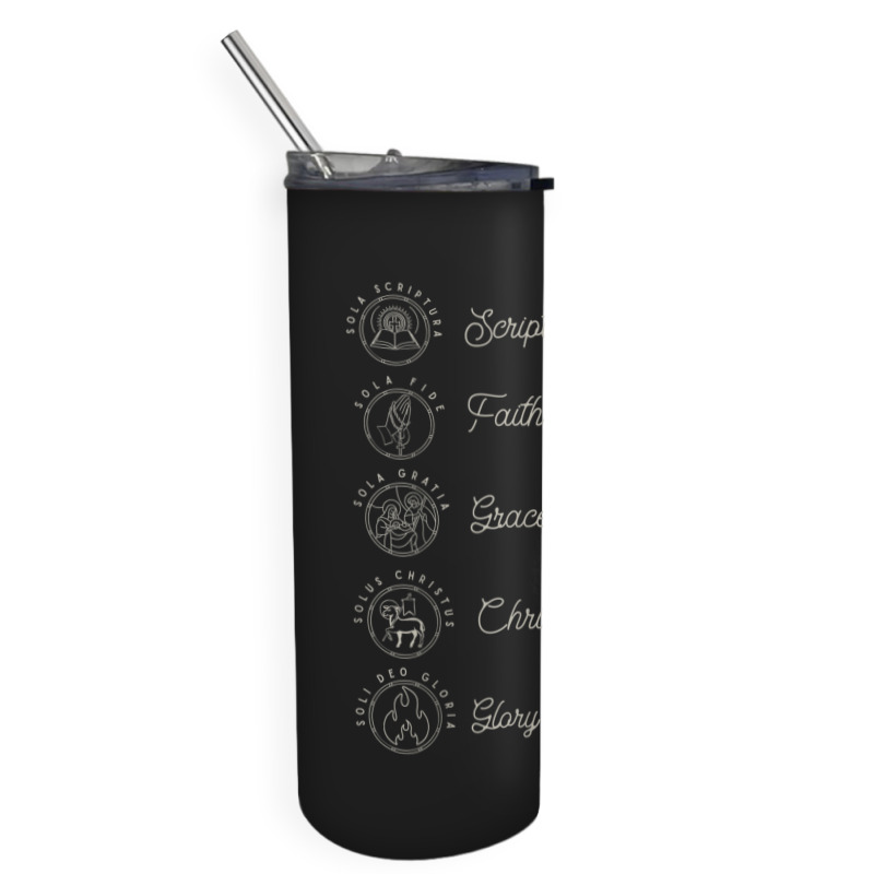 Sola Scriptura Protestant Christian Reformation 5 Solas Skinny Tumbler | Artistshot