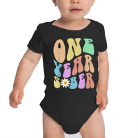 Funny Groovy One Year Sober Retro Sobriety Aa 12 Steps T Shirt Baby Bodysuit | Artistshot