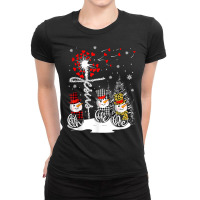 Faith Hope Love Snowman Jesus Dandelion Christian Christmas T Shirt Ladies Fitted T-shirt | Artistshot