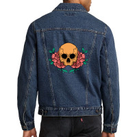 Skull And Flower Men Denim Jacket | Artistshot