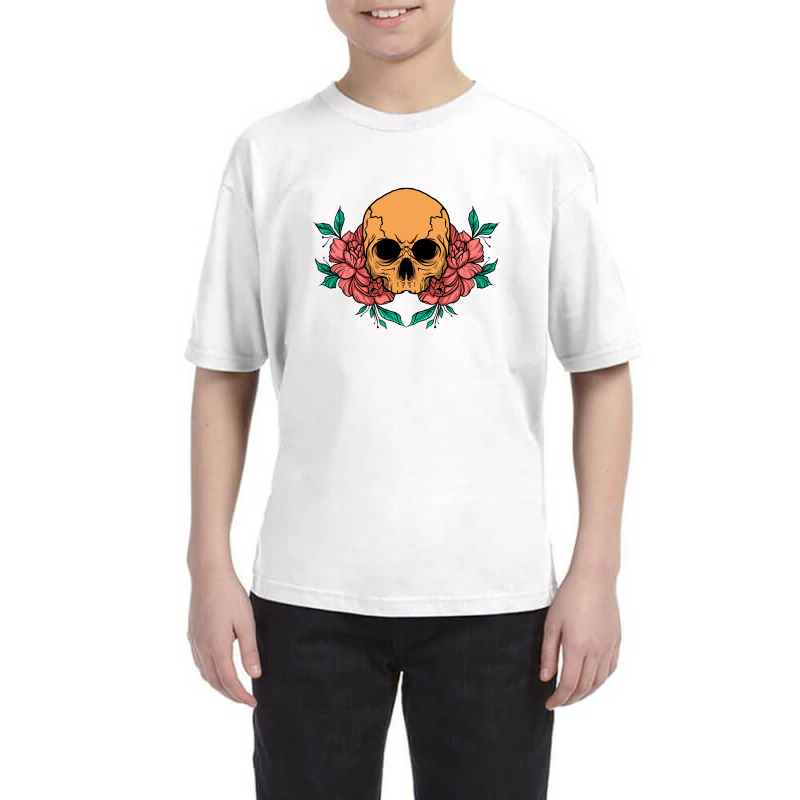 Skull And Flower Youth Tee | Artistshot