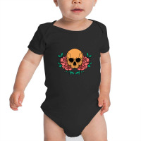 Skull And Flower Baby Bodysuit | Artistshot