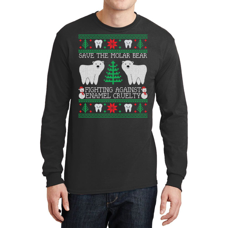 Save The Molar Bear Dental Dentist Ugly Christmas Sweaters Sweatshirt Long Sleeve Shirts by annien | Artistshot