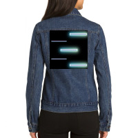 Glow Light Neon Light Background. Metaverse Or Futuristic Neon Design Ladies Denim Jacket | Artistshot