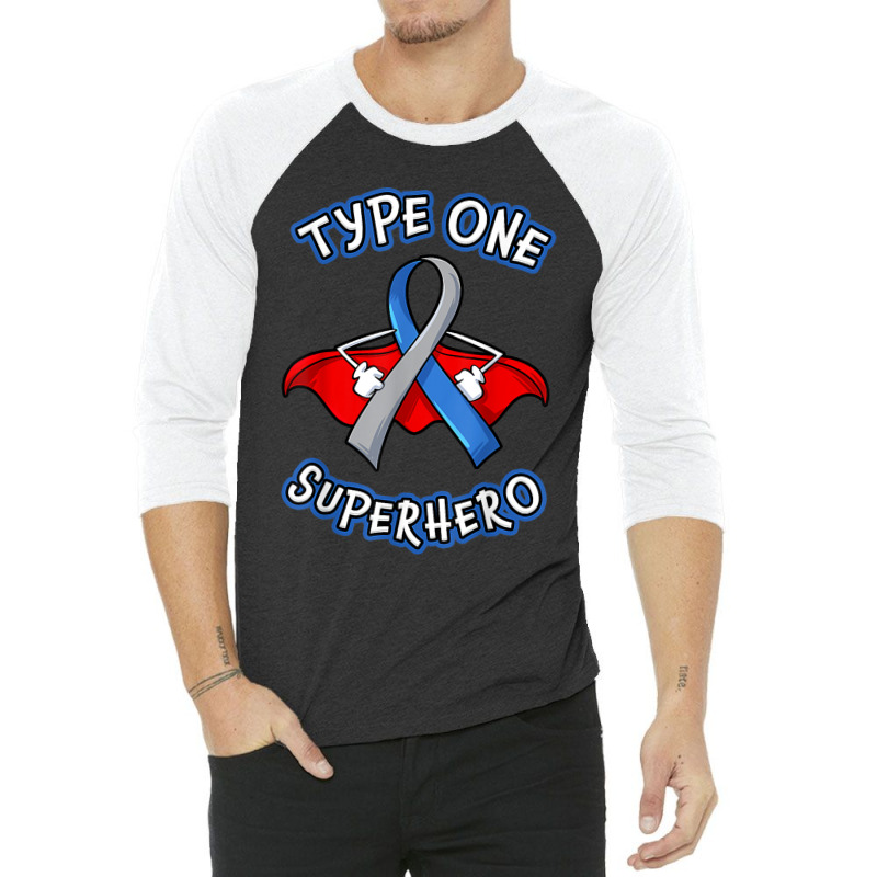 Type 1 Diabetes Superhero Awareness Gift Diabetic Boys Girls 3/4 Sleeve Shirt by NormMoskop | Artistshot