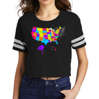 United States Map With States And Capital Cities Scorecard Crop Tee | Artistshot