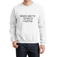 Bring Me To Howls Castle  Black And White Crewneck Sweatshirt | Artistshot