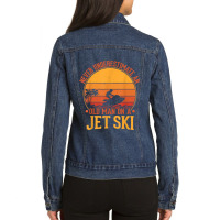 Vintage Water Jet Ski Fun Beach For Men, Retro Jet Ski Ladies Denim Jacket | Artistshot