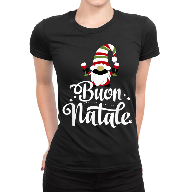 Italian Christmas Gnome Buon Natale Italy T Shirt Ladies Fitted T-Shirt by gehnhe | Artistshot