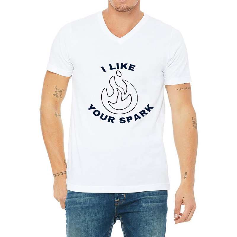 I Like Your Spark, Howls Moving Castle, Calcifer V-Neck Tee by JOHNCOLLIER | Artistshot