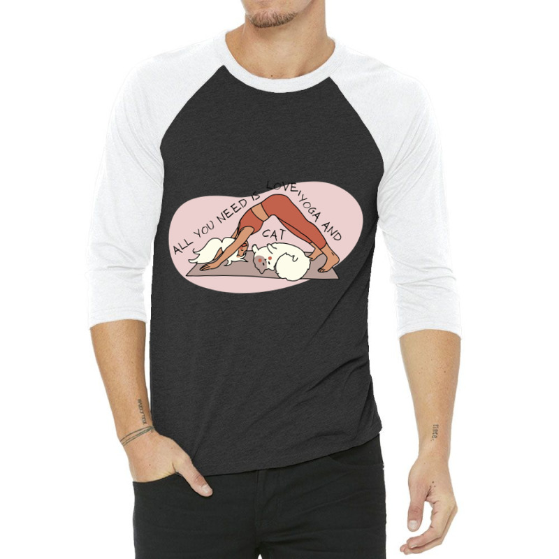 Cat And Dog Naptime Is My Happy Hour 3/4 Sleeve Shirt by FRITZAUL | Artistshot