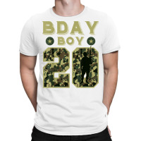 Birthday Boy 20 Camouflage Bday Party Soldier Military 20th T Shirt T-shirt | Artistshot