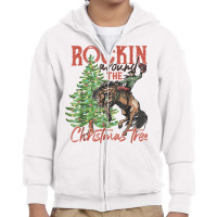 Rocking Around The Christmas Tree Christmas Cowboy Horse T Shirt Youth Zipper Hoodie | Artistshot