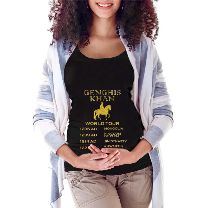 Genghis Khan World Tour Historic Mongol Gift Maternity Scoop Neck T-shirt by FionaMciver | Artistshot