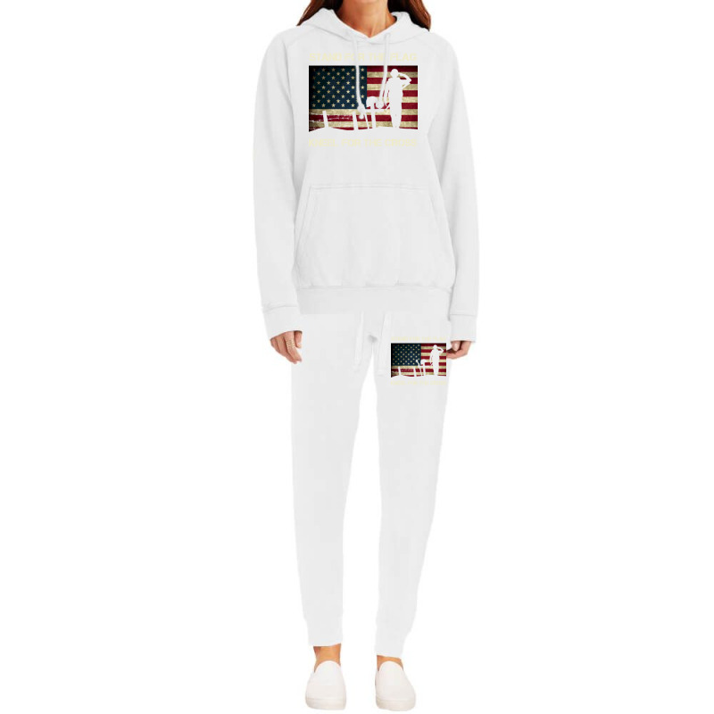 Us Military Stand For The Flag Kneel For The Cross Hoodie & Jogger Set | Artistshot