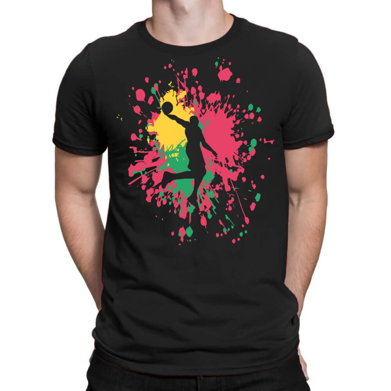 Basketball Paint Splash T  Shirt Basketball Center Dunk Color Splash T T-Shirt by pumpkinslanguid | Artistshot