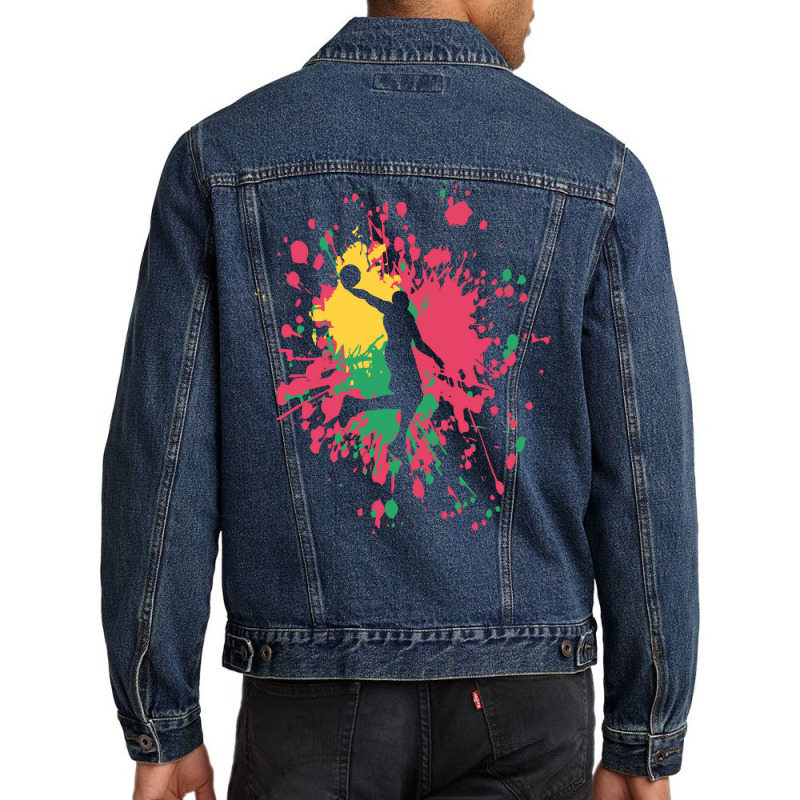 Basketball Paint Splash T  Shirt Basketball Center Dunk Color Splash T Men Denim Jacket by pumpkinslanguid | Artistshot