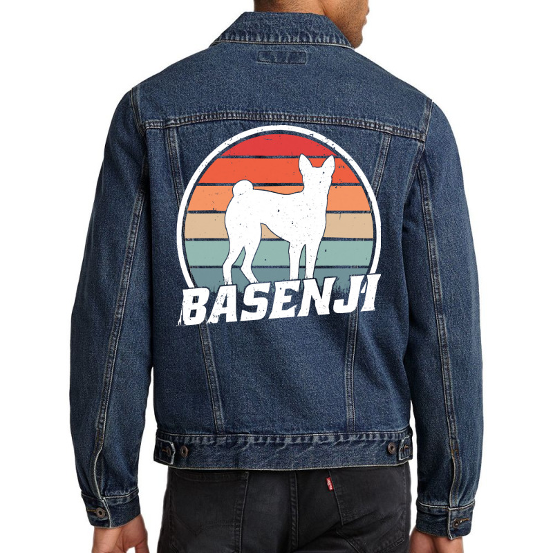 Basenji T  Shirt Basenji Retro Congo Terrier Vintage T  Shirt (8) Men Denim Jacket by pumpkinslanguid | Artistshot