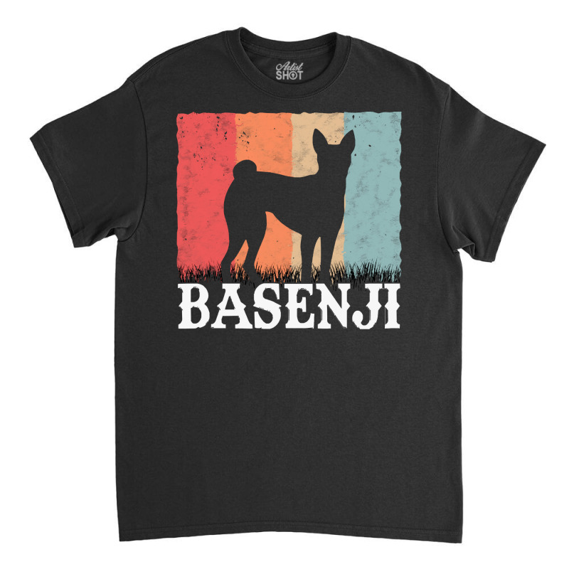 Basenji T  Shirt Basenji Retro Congo Terrier Vintage T  Shirt (1) Classic T-shirt by pumpkinslanguid | Artistshot