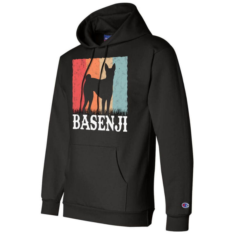 Basenji T  Shirt Basenji Retro Congo Terrier Vintage T  Shirt (1) Champion Hoodie by pumpkinslanguid | Artistshot