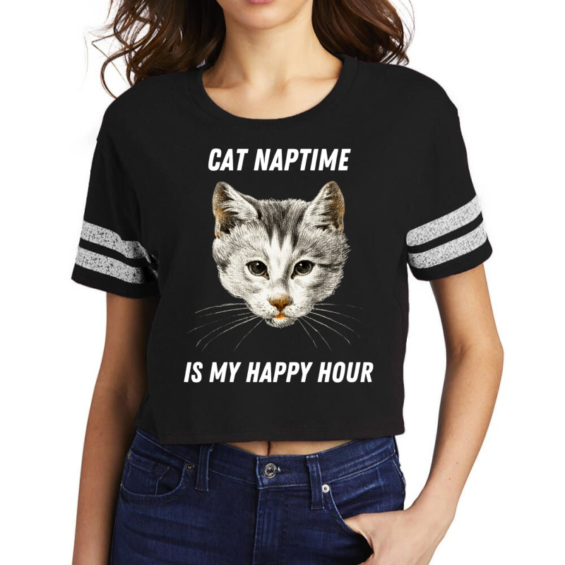 Cat Naptime Is My Happy Hour Work From Home Office Scorecard Crop Tee by FRITZAUL | Artistshot