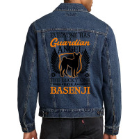 Basenji T  Shirt Basenji Moon Guardian Angel T  Shirt (4) Men Denim Jacket | Artistshot