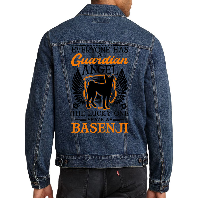 Basenji T  Shirt Basenji Moon Guardian Angel T  Shirt (4) Men Denim Jacket by pumpkinslanguid | Artistshot