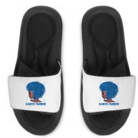 Black Woman Afro African Type 1 Diabetes Warrior Ribbon Blue T Shirt Slide Sandal | Artistshot