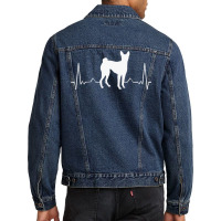 Basenji T  Shirt Basenji Heartbeat T  Shirt (1) Men Denim Jacket | Artistshot