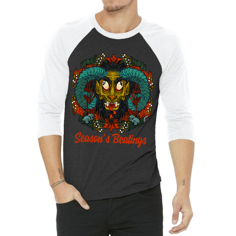 Season’s Beatings Krampus 3/4 Sleeve Shirt by ROBERTPENNINGTON | Artistshot