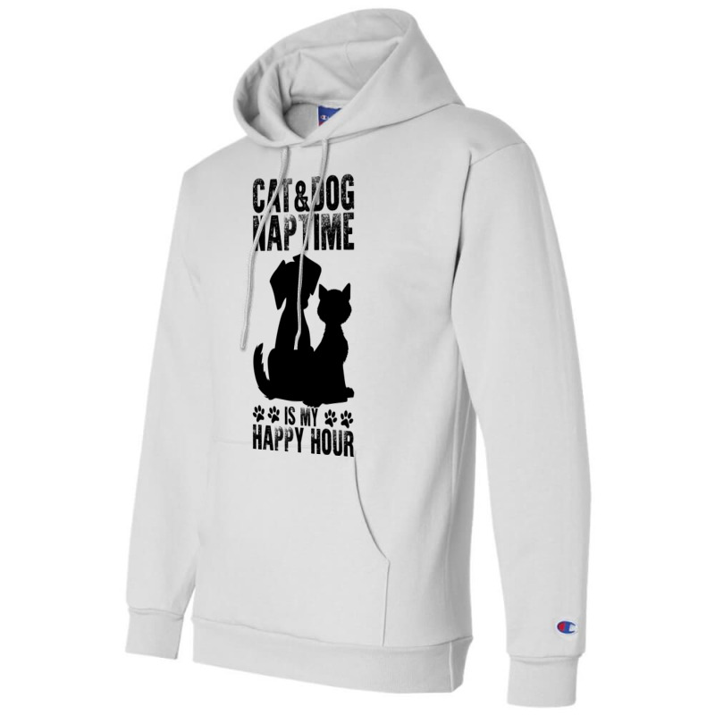 Cat And Dog Naptime Is My Happy Hour         (6) Champion Hoodie by GREGUFFMAN | Artistshot