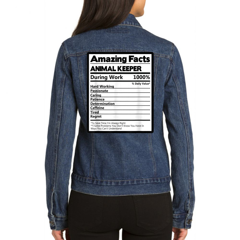 Amazing Facts Animal Keeper During Work Zoo Keeper Zoologist T Shirt Ladies Denim Jacket by silviabzp | Artistshot