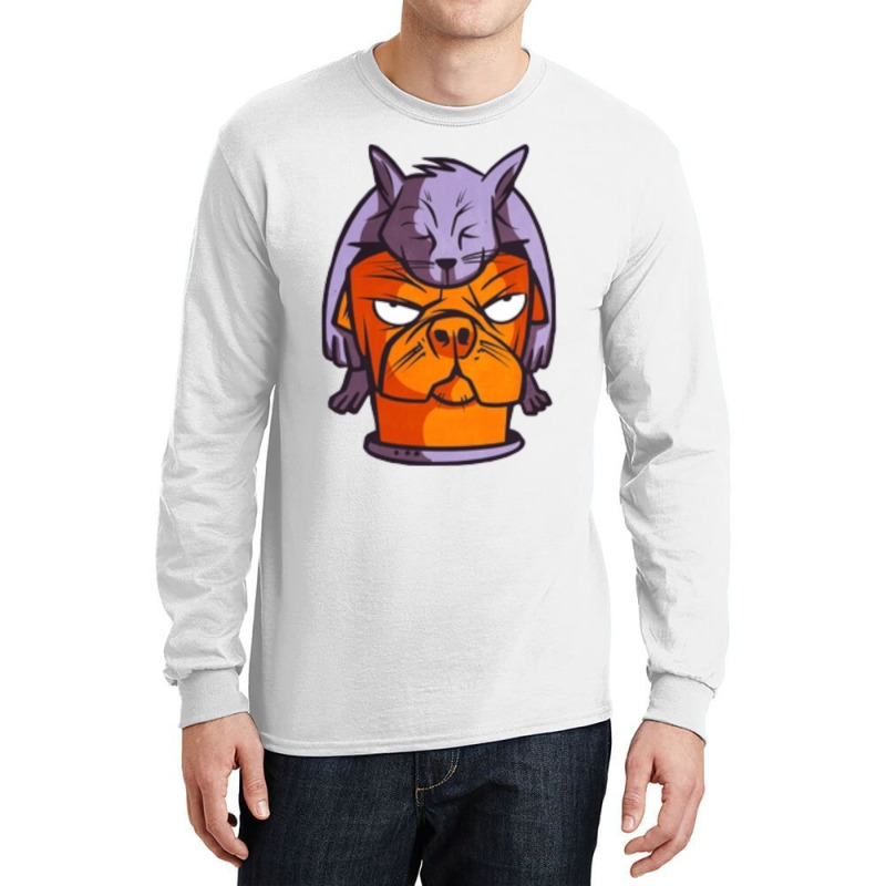 Cat And Dog Naptime Is My Happy Hour (6) Long Sleeve Shirts by GREGUFFMAN | Artistshot