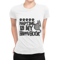 Cat Naptime Is My Happy Hour Ladies Fitted T-shirt | Artistshot