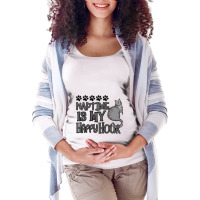 Cat Naptime Is My Happy Hour Maternity Scoop Neck T-shirt | Artistshot