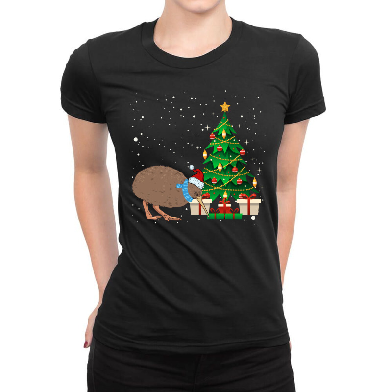 Kiwi Bird Christmas For Dark Ladies Fitted T-shirt | Artistshot